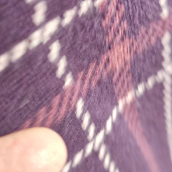 Jacket Lands End One button knit burgundy plaid cardigan pockets Small - Picture 7 of 12